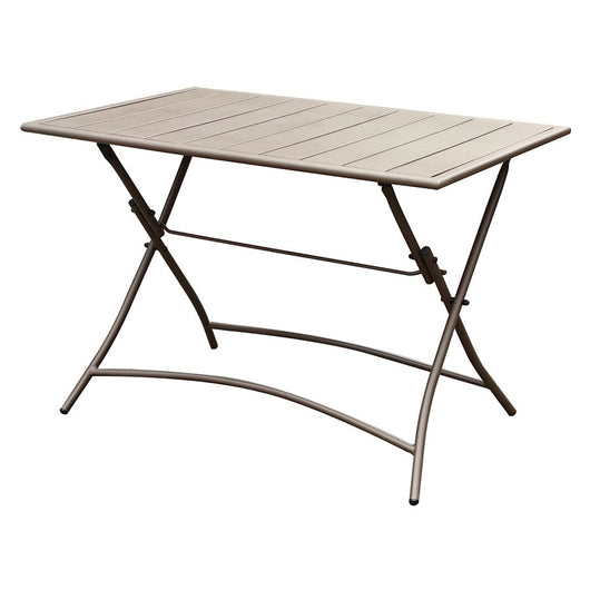 TAVOLO DA GIARDINO PIEGHEVOLE RETTANGOLARE BRONZO A LISTELLI 110X70X73 CM