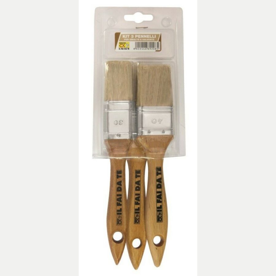 PENNELLI SMALTO A SOLVENTE KIT 3 PEZZI
