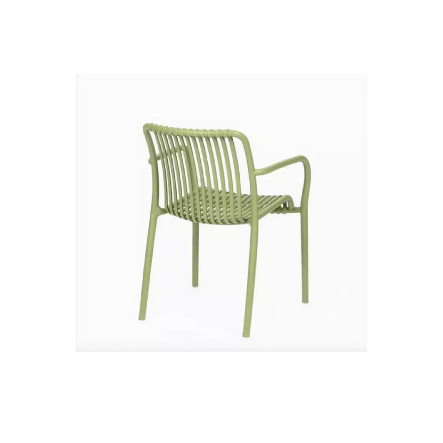 SEDIA DA GIARDINO ESTERNO NIVES VERDE IN POLIPROPILENE 58X42X81 CM