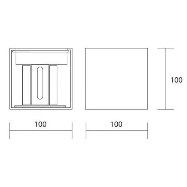 APPLIQUE PARETE CUBO DA ESTERNO ANTRACITE A LED 16W 4000K HOTSHOT AFFRALUX