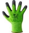 GUANTO DA LAVORO IN POLIESTERE NBR KRINKLE NERO/VERDE TG 8