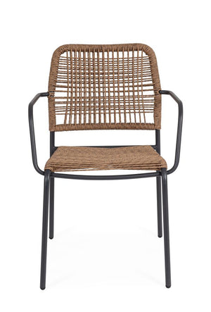 SEDIA DA ESTERNO CON BRACCIOLI JABLE ANTRACITE BIZZOTTO