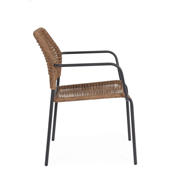 SEDIA DA ESTERNO CON BRACCIOLI JABLE ANTRACITE BIZZOTTO