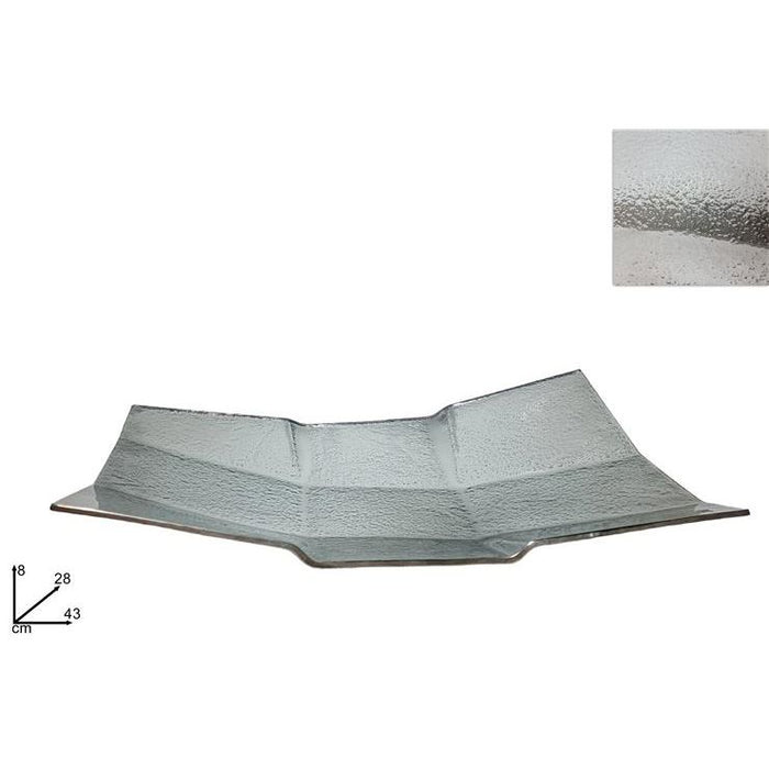 CENTROTAVOLA VETRO RETTANGOLARE SILVER