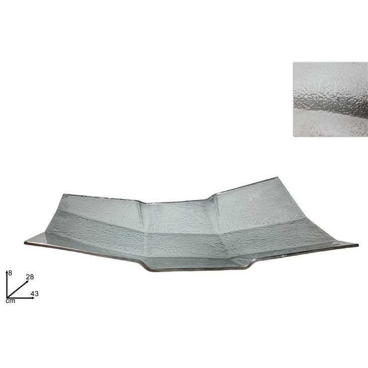 CENTROTAVOLA VETRO RETTANGOLARE SILVER