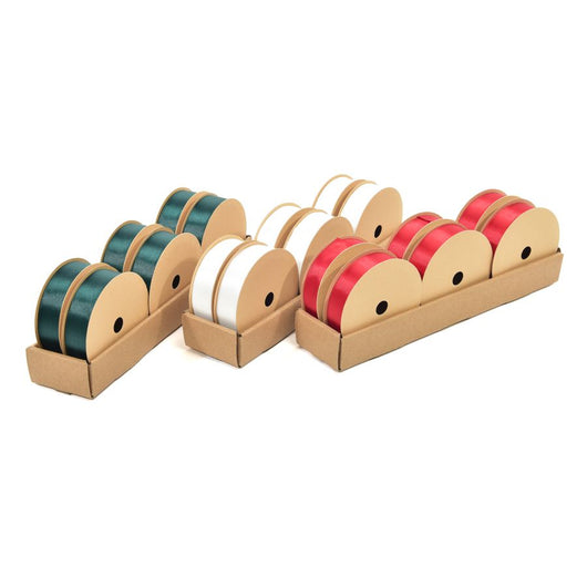 ROTOLO NASTRO NATALIZIO POLIESTERE 19MMX3M COLORI  PREZZO CAD UNO