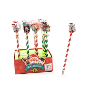 MATITA CON GOMMA NATALIZIA 3X20H CM ASS