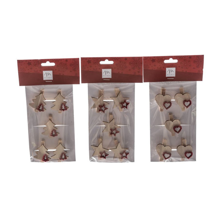 SET 5 MOLLETTE NATALIZIE IN LEGNO 5CM PREZZO CAD UNO