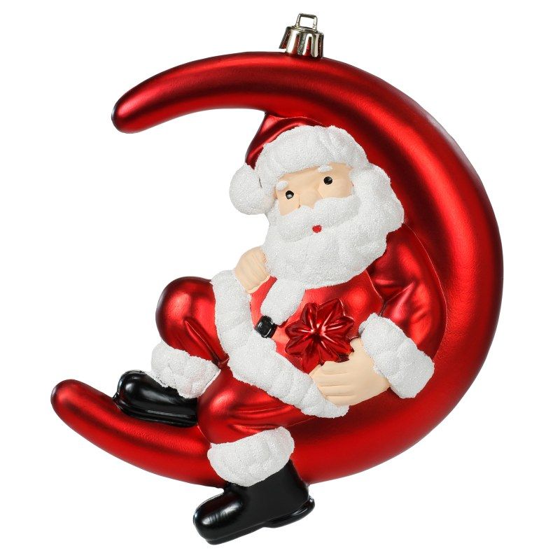 APPENDINO BABBO NATALE SULLA LUNA PLASTICA 20 CM