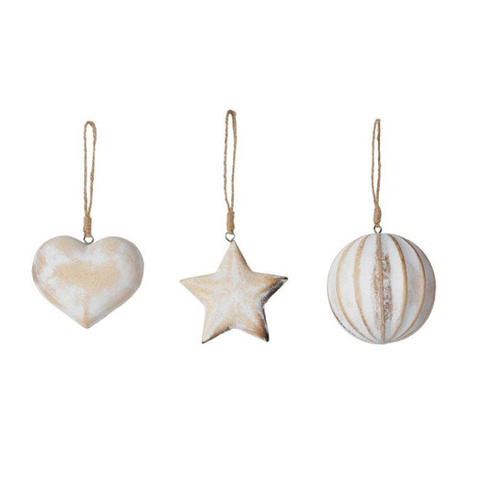 APPENDINO EFF SBIANCATO CUORE PALLA STELLA 8,5 CM PREZZO CAD UNO INDICARE PREFEA