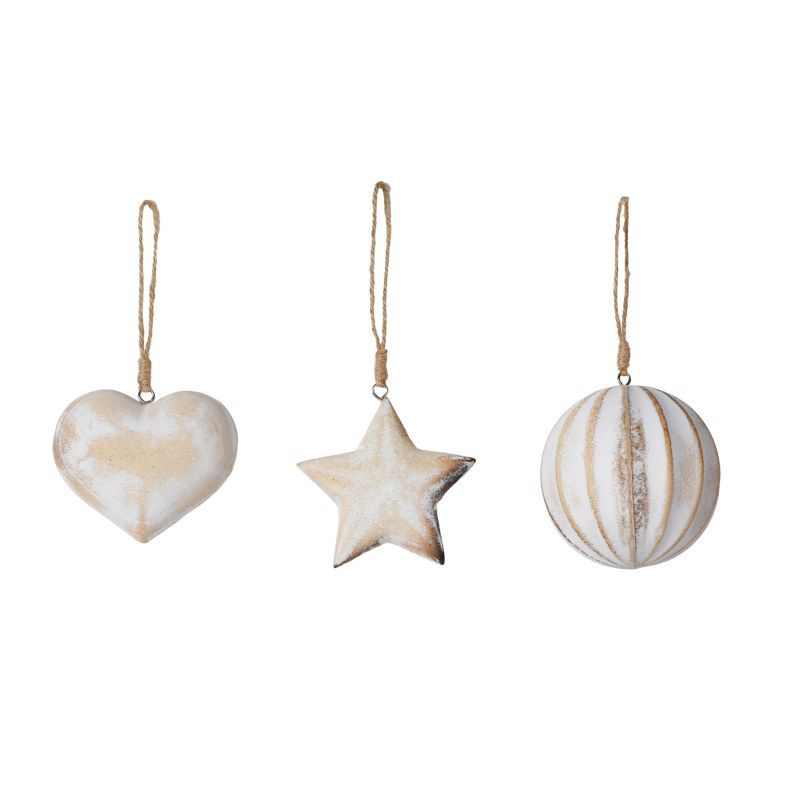 APPENDINO EFF SBIANCATO CUORE PALLA STELLA 8,5 CM PREZZO CAD UNO INDICARE PREFEA