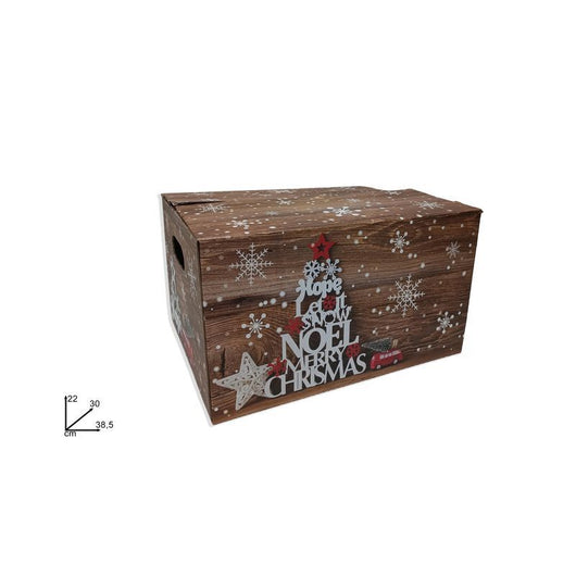 SCATOLA CHIUSA IN CARTONCINO EFFETTO LEGNO CON DISEGNO GRANDE