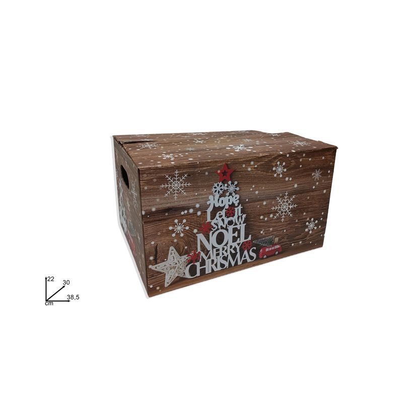 SCATOLA CHIUSA IN CARTONCINO EFFETTO LEGNO CON DISEGNO GRANDE