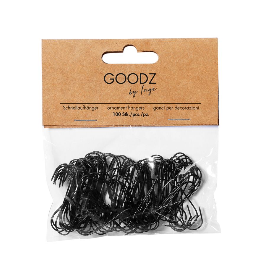 GANCI IN METALLO NERO 100 PZ 3,3 CM