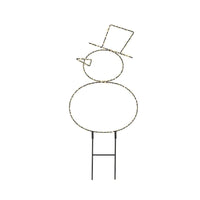 PUPAZZO DI NEVE IN METALLO ESTERNO LED BIANCO CALDO H47 CM