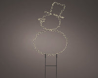 PUPAZZO DI NEVE IN METALLO ESTERNO LED BIANCO CALDO H47 CM