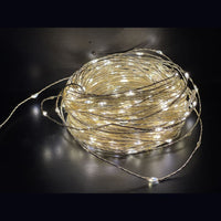 200 GOCCE LED BIANCO CAL FILO RAME 20 M A BATT. C/TELECOMANDO