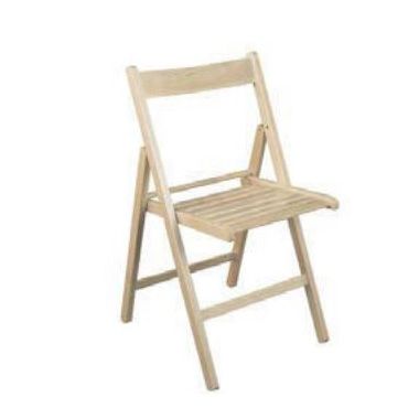 SEDIA PIEGHEVOLE A LISTELLI IN LEGNO DI FAGGIO GREZZA