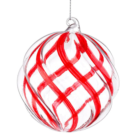 SFERA VETRO BLEND TRASPARENTE E ROSSO D10