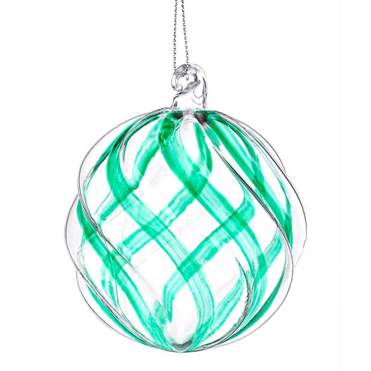 SFERA VETRO BLEND TRASPARENTE E VERDE D80