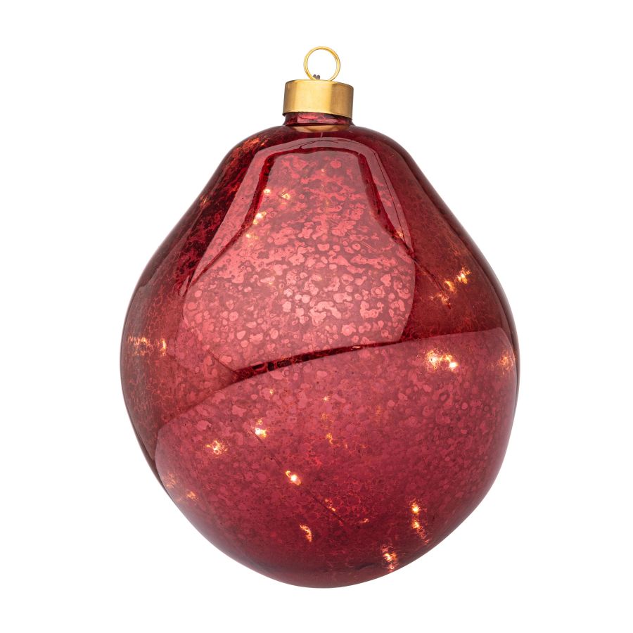 SFERA DI NATALE BIZZOTTO IN VETRO ROSSO CON LUCI LED  D150