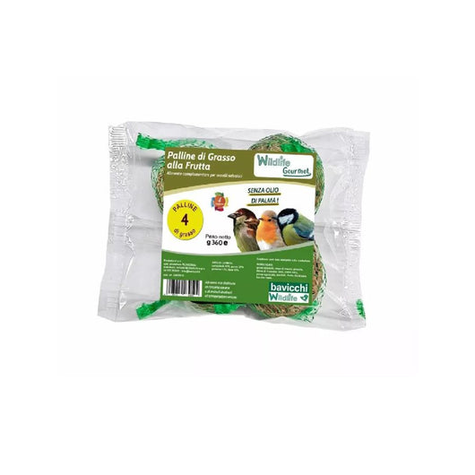 PALLA DI GRASSO FRUTTA UCCELLI SELVATICI GOURMET 4 PZX 90GR