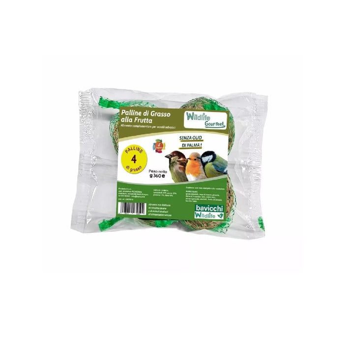 PALLA DI GRASSO FRUTTA UCCELLI SELVATICI GOURMET 4 PZX 90GR