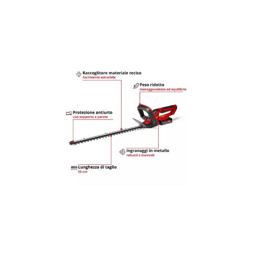 TAGLIASIEPI A BATTERIA GE-CH 1855/1 LIT 1X2,5AH CORDLESS HEDGE TRIMMER