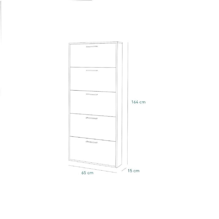 SCARPIERA 5 ANTE A RIBALTA 16MM ROVERE SONOMA DA MONTARE