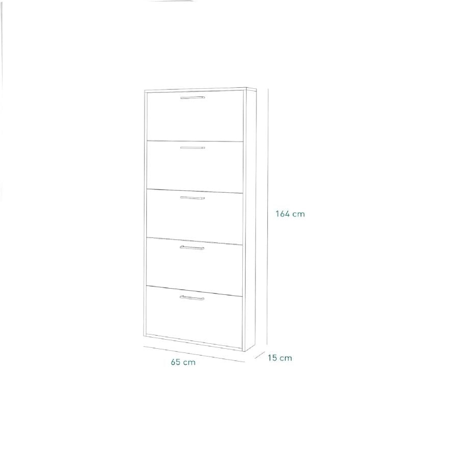 SCARPIERA 5 ANTE A RIBALTA 16MM ROVERE SONOMA DA MONTARE