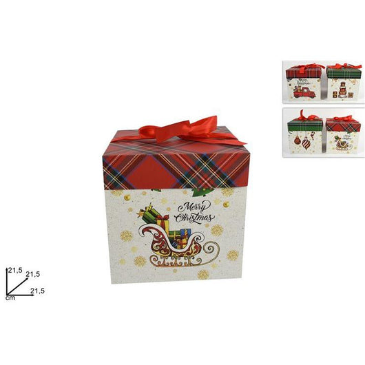 SCATOLA REGALO NATALE C/DECORO FANTASIA PREZZO CADUNO