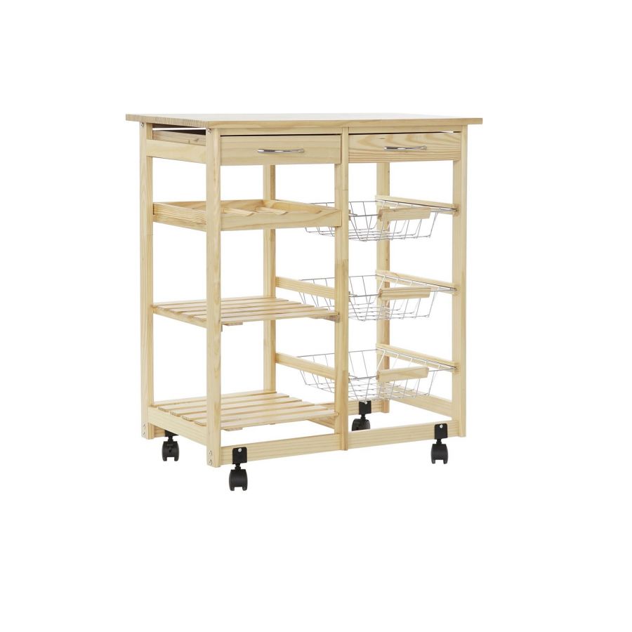 PORTA FRUTTA PINO METALLO 67X37X79 RUOTE