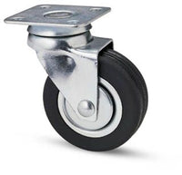 RUOTA IN GOMMA NERA D.40 MM CON PIASTRA GIREVOLE