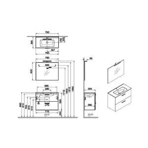 MOBILE BAGNO MIA 80X40CM GOLDEN OAK SOSPESO