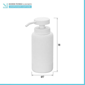 DISPENSER SAPONE MARIKA BIANCO IN POLIRESINA.