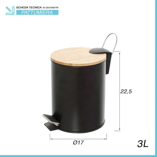 PATTUMIERA HAITI 3L NERO OPACO E BAMBU'.