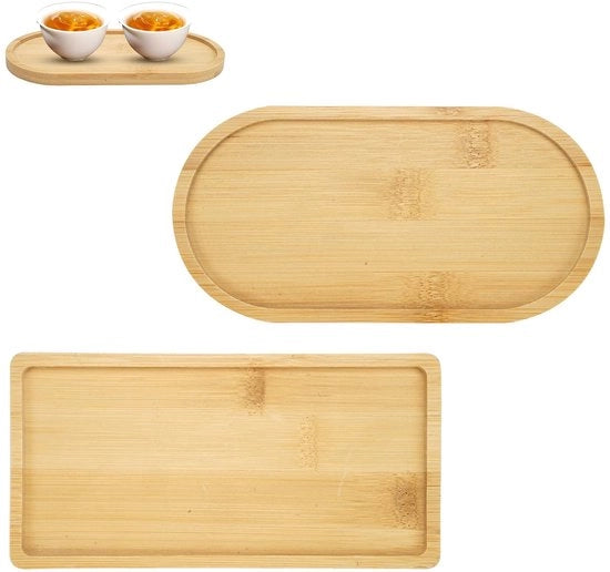 Piatto di Servizio in Legno Sostenibile - Piatto di Servizio Quadrato - Piatto di Servizio Ovale - Piatto di Servizio Antiscivolo - Piatto di Servizio Piccolo - Piatto di Servizio Leggero e Robusto