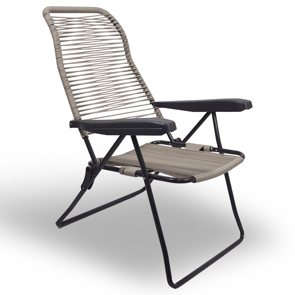 Sedia sdraio Lipari cordonata reclinabile in pvc grigio tortora