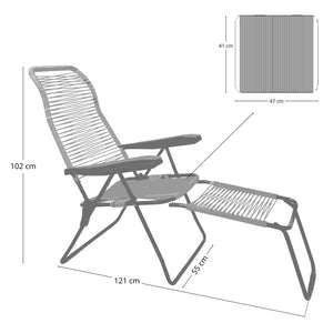 Sedia sdraio Lipari XL cordonata reclinabile in pvc blu
