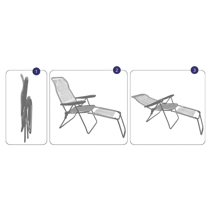 Sedia sdraio Lipari XL cordonata reclinabile in pvc blu