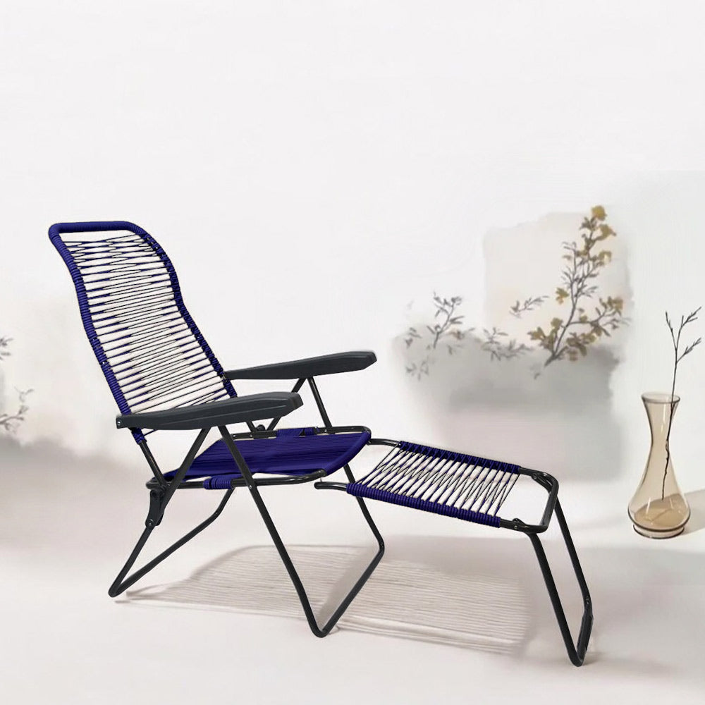 Sedia sdraio Lipari XL cordonata reclinabile in pvc blu