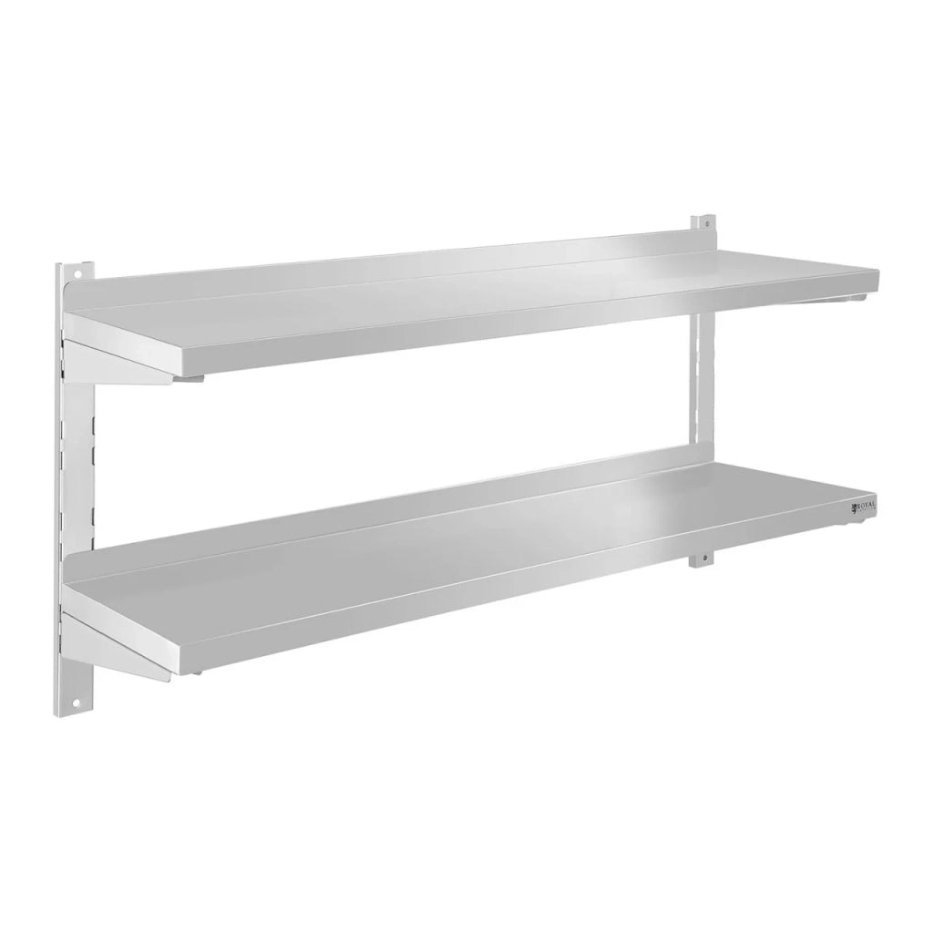 Mensola da parete professionale - 2 ripiani - 120 cm acciaio inox 14_0001543