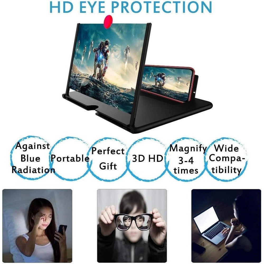 Trade Shop - Lente Di Ingrandimento Schermo 12" 3d Per Cellulare Smartphone Guardare Video Film -
