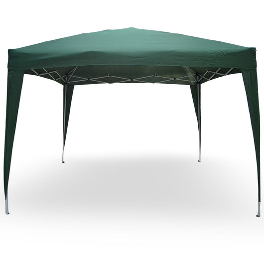 Gazebo Eden richiudibile 3 m x 3 m in ferro verniciato bianco con telo verde