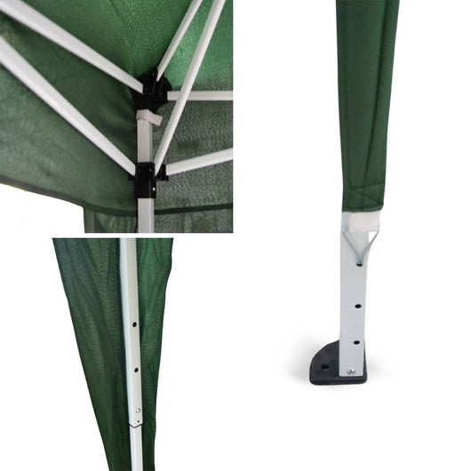 Gazebo Eden richiudibile 3 m x 3 m in ferro verniciato bianco con telo verde