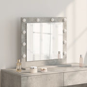 Specchio da toeletta con luci LED Grigio cemento 60x55x18 cm