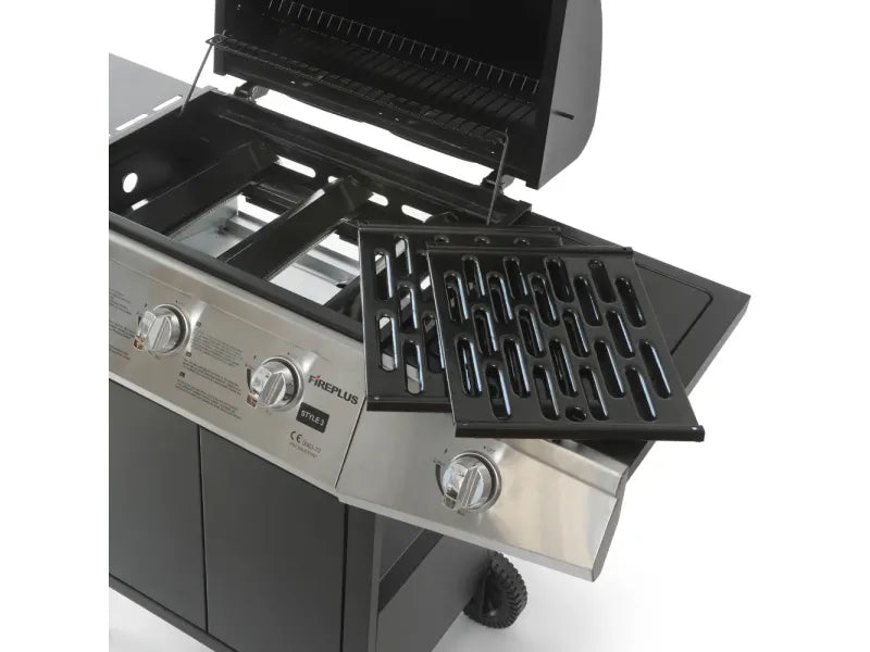 Barbecue a gas Fireplus Style 4 con 4 bruciatori e 1 fornello laterale