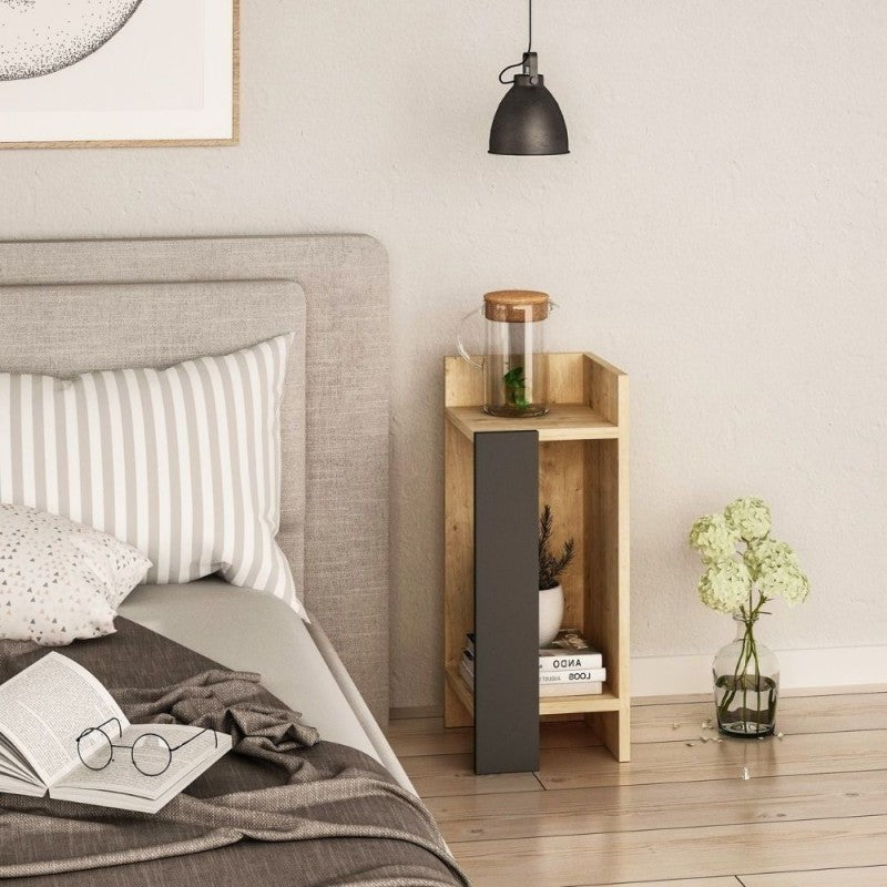 COMODINO ELOS DX 27X25XH60CM ROVERE ANTRACITE.