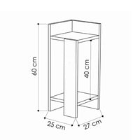 COMODINO ELOS DX 27X25XH60CM ROVERE ANTRACITE.