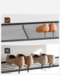 Scarpiera rustica VALORA marrone con 4 ripiani, stile industriale LBS038B01